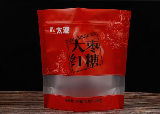 Specially Translucent Snack Food Packaging Bags / Jujube Resealable Food Pouches