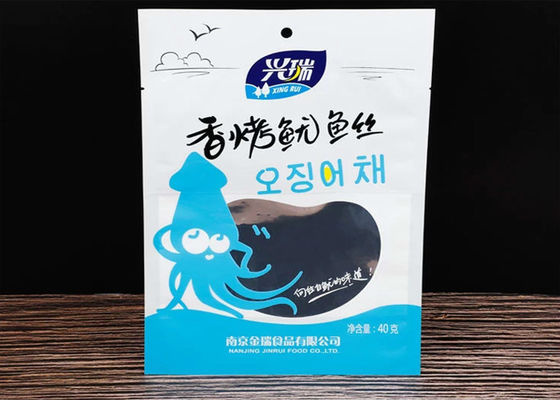 Seafood Squid Silk Snack Food Packaging Bags Size 29*20CM With Self Styled Zipper