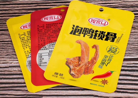 Duck Clavicle Snack Aluminum Vacuum Seal Bags Size 17*11CM Customized Label Printing