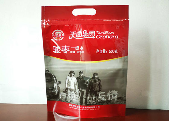 Food Packaging Bag For Red Jujube Fruit Red Date Nuts Handle Top Packaging Bag