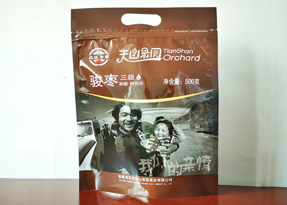 Food Packaging Bag For Red Jujube Fruit Red Date Nuts Handle Top Packaging Bag