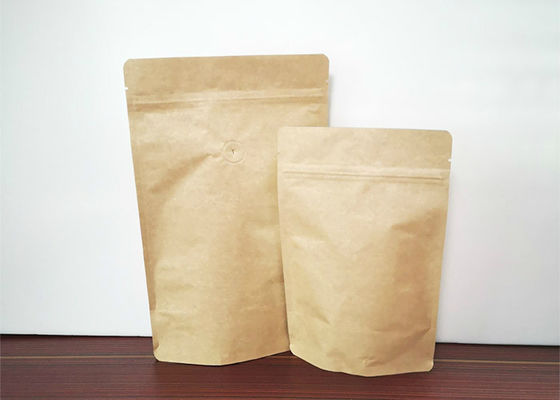 Brown paper package Stand-up packaging Kraft Paper Packaging Bags Add lock valve