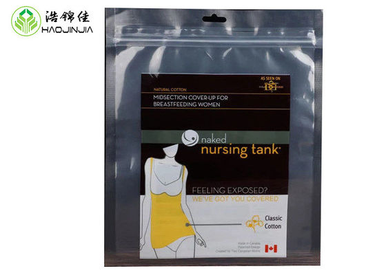 3 Side Seal Transparent Plastic Zipper Bag For Underwear Garment Industry