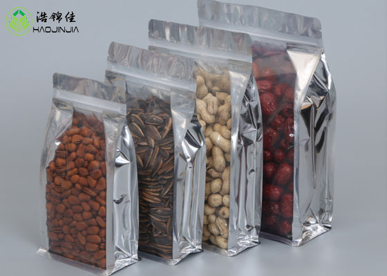 Eight Side Flexibox With E Zip Lock Flat Bottom Bag For Food Industry