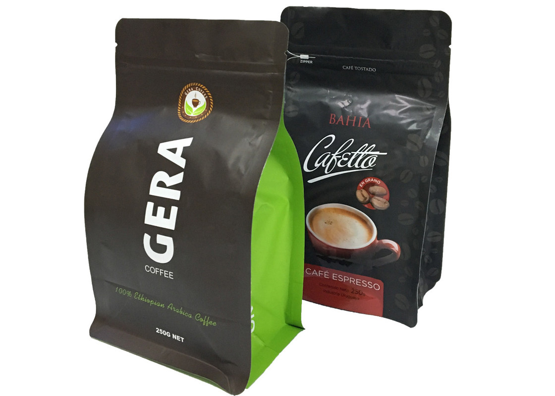 Custom Logo Coffee Bean Packaging Bags / Resealable Coffee Bags
