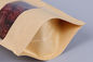 Various Size Stand Up Kraft Paper Bag , Zipper Top Kraft Paper Bags With Window