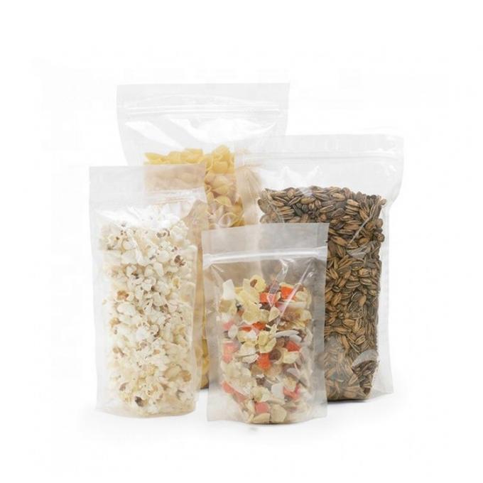 Logo Printed PE Transparent Laminated Packaging Bags Reseal Stand Up Pouch With Zipper 2