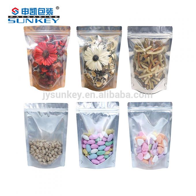 Logo Printed PE Transparent Laminated Packaging Bags Reseal Stand Up Pouch With Zipper 0
