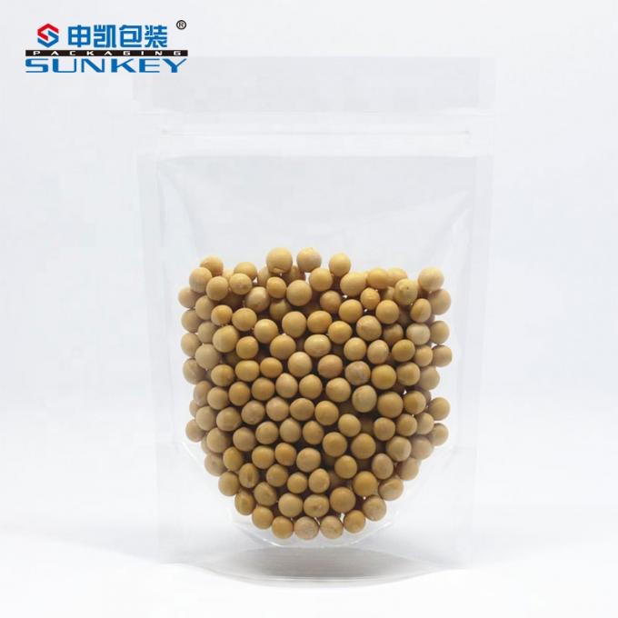 Logo Printed PE Transparent Laminated Packaging Bags Reseal Stand Up Pouch With Zipper 3