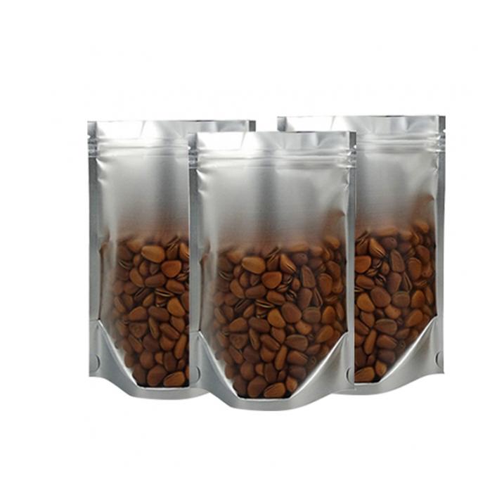 Logo Printed PE Transparent Laminated Packaging Bags Reseal Stand Up Pouch With Zipper 1