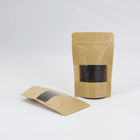 Manufactures Selling Custom Size Kraft Stand Up Pouch Packaging With Zipper Lock