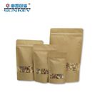 Biodegradable Resealable Food Packaging With Window Kraft Paper Stand Up Pouch