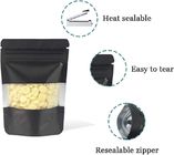 Hot Selling  Matte Black Resealable Stand Up Bags With Window Heat Seal Bulk Food Storage Packaging Foil Pouches