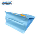 Custom Logo Cheap Blue Color Eight Side Seal Flat Bottom Zipper Food Pouch Stand Up