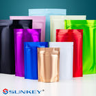 Biodegradable Plastic Colorful Packaging Bags Digital Transparent Stand Up Pouch With Zipper