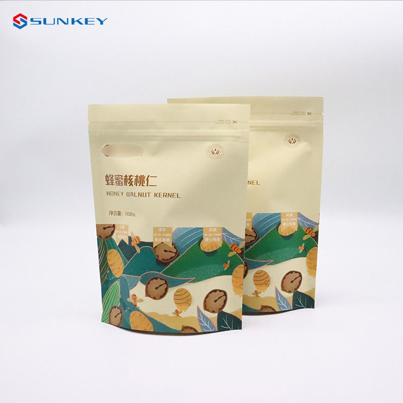 Heat Sealed Protein Powder Ziplock Packaging Bag Snack Nuts Matte Stand Up Food Bag