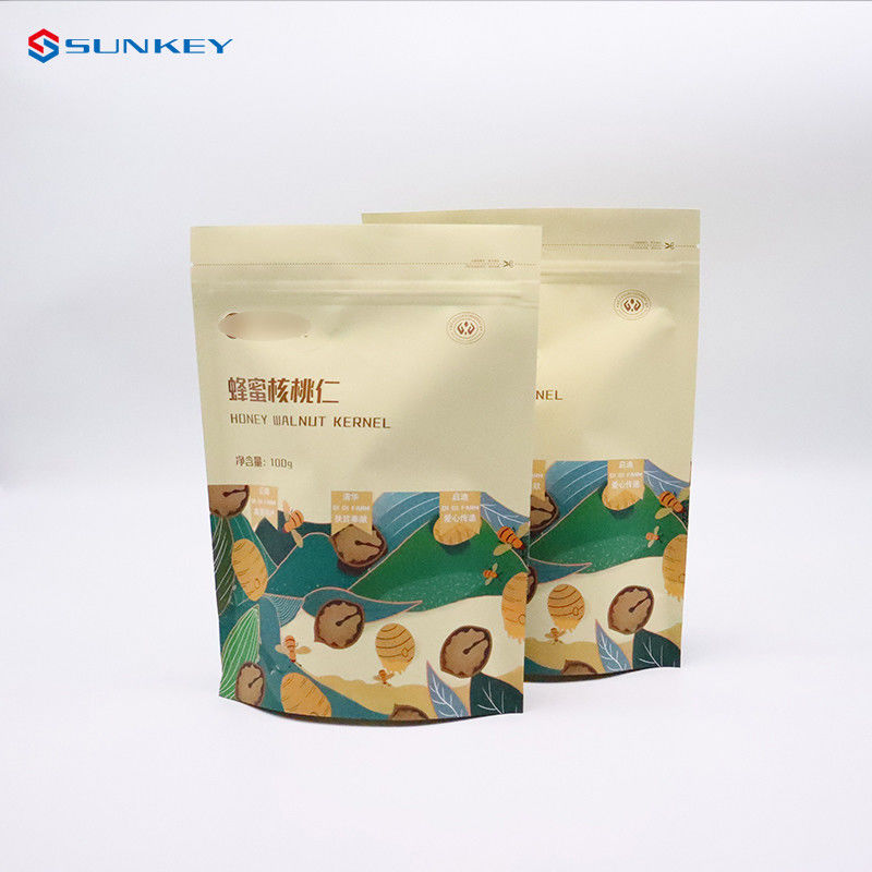 Heat Sealed Protein Powder Ziplockk Packaging Bag Snack Nuts Matte Stand Up Food Bag