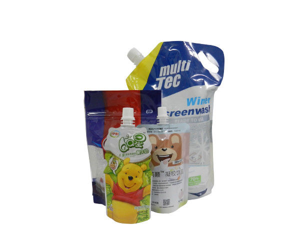LLDPE PET AL Aluminum Foil Spout Pouch Bags High Barrier For Liquid Packaging