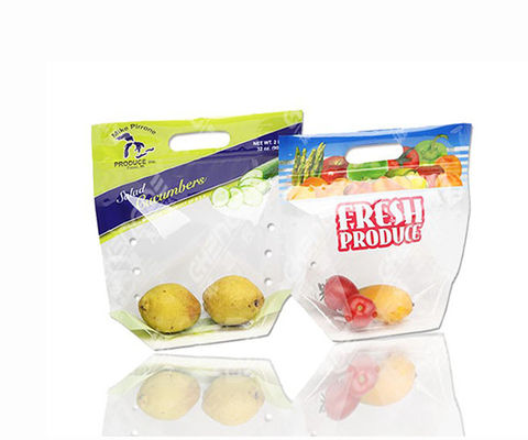 Transparent Plastic LDPE Reusable Grocery Bag Fruit Clear Plastic Bags With Handles